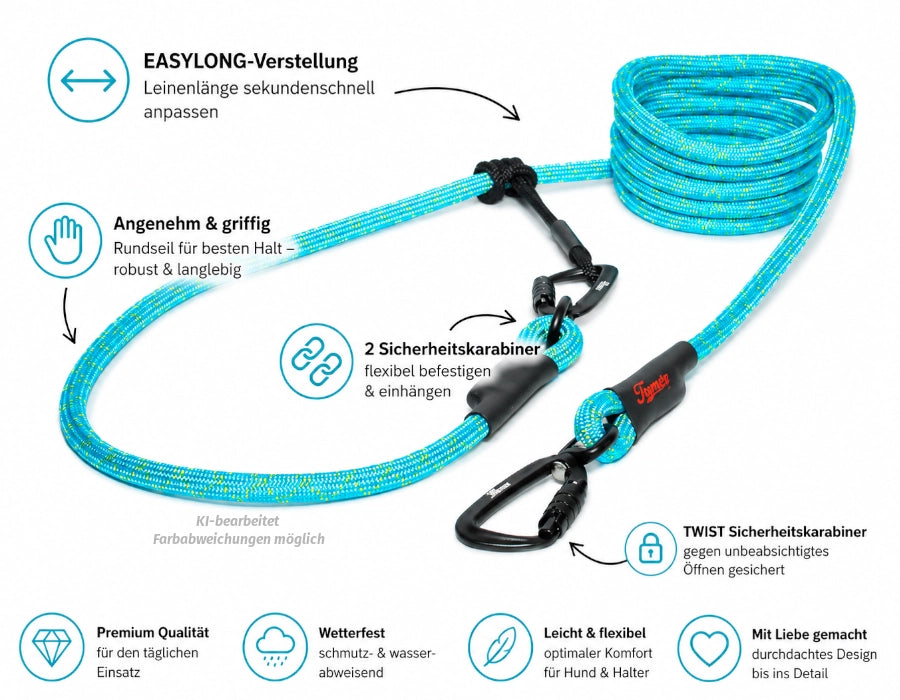 EASYLONG Hundeleine - L - TWIST Karabiner