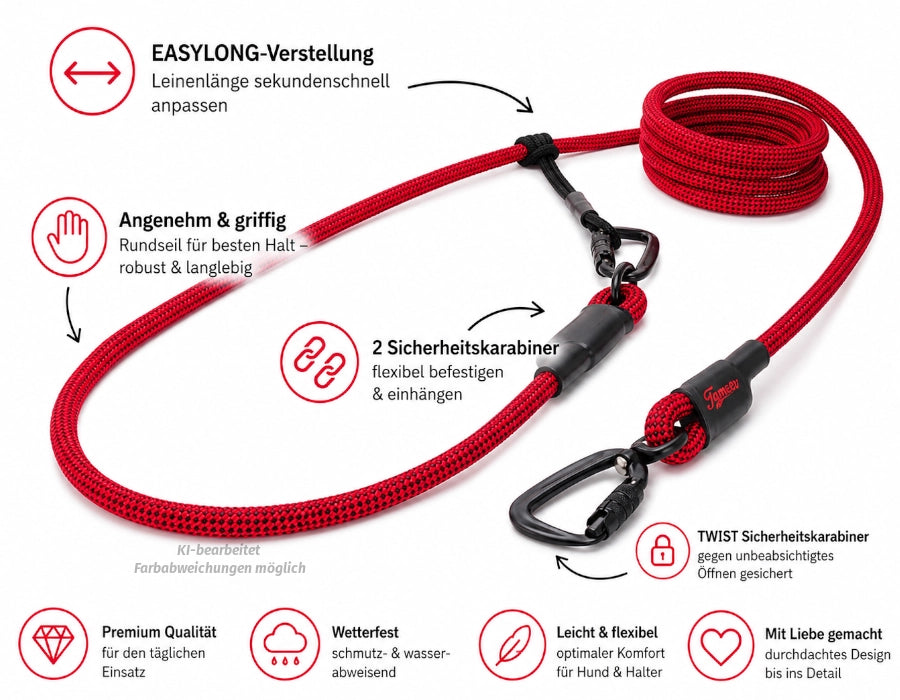 EASYLONG Hundeleine - L - TWIST Karabiner