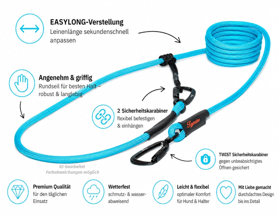 EASYLONG Hundeleine - L - TWIST Karabiner