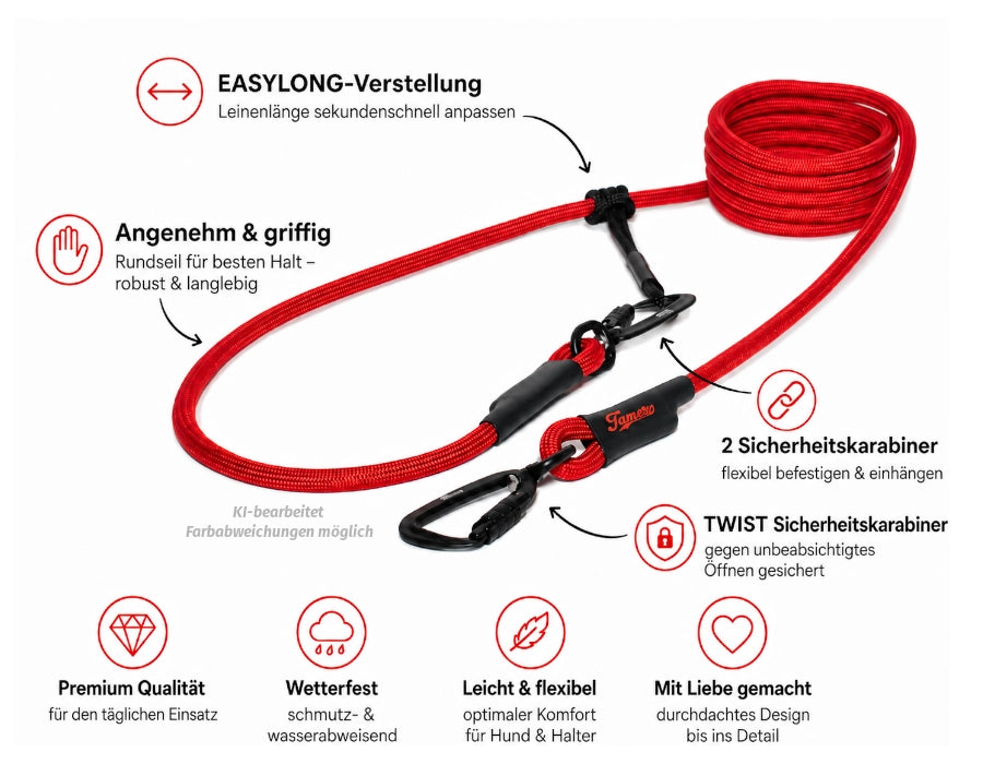 EASYLONG Hundeleine - L - TWIST Karabiner