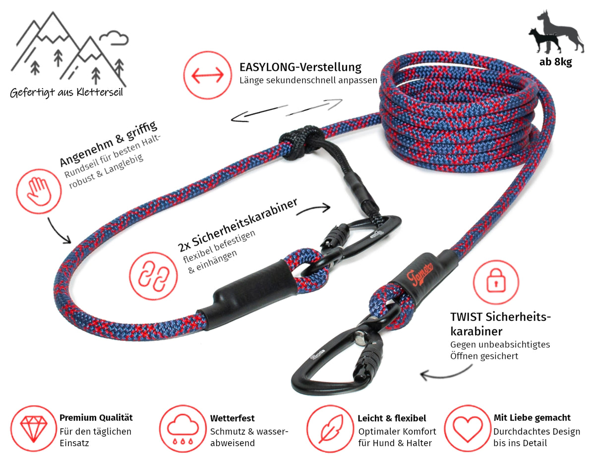 EASYLONG Hundeleine - M - TWIST Karabiner