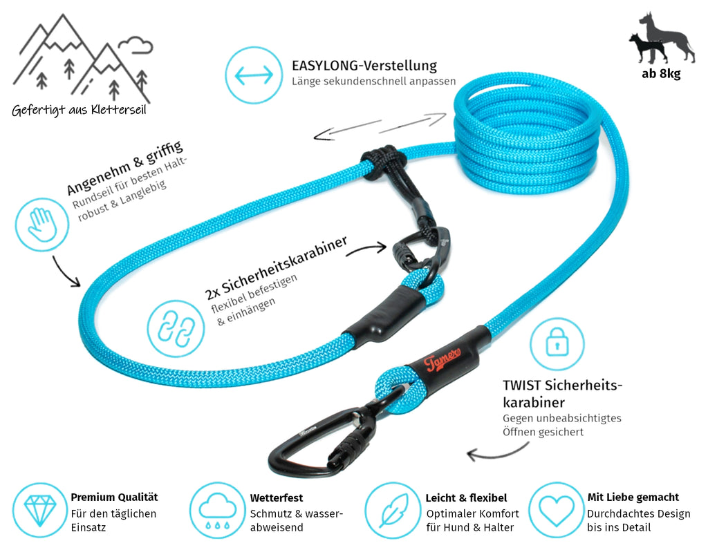 EASYLONG Hundeleine - M - TWIST Karabiner