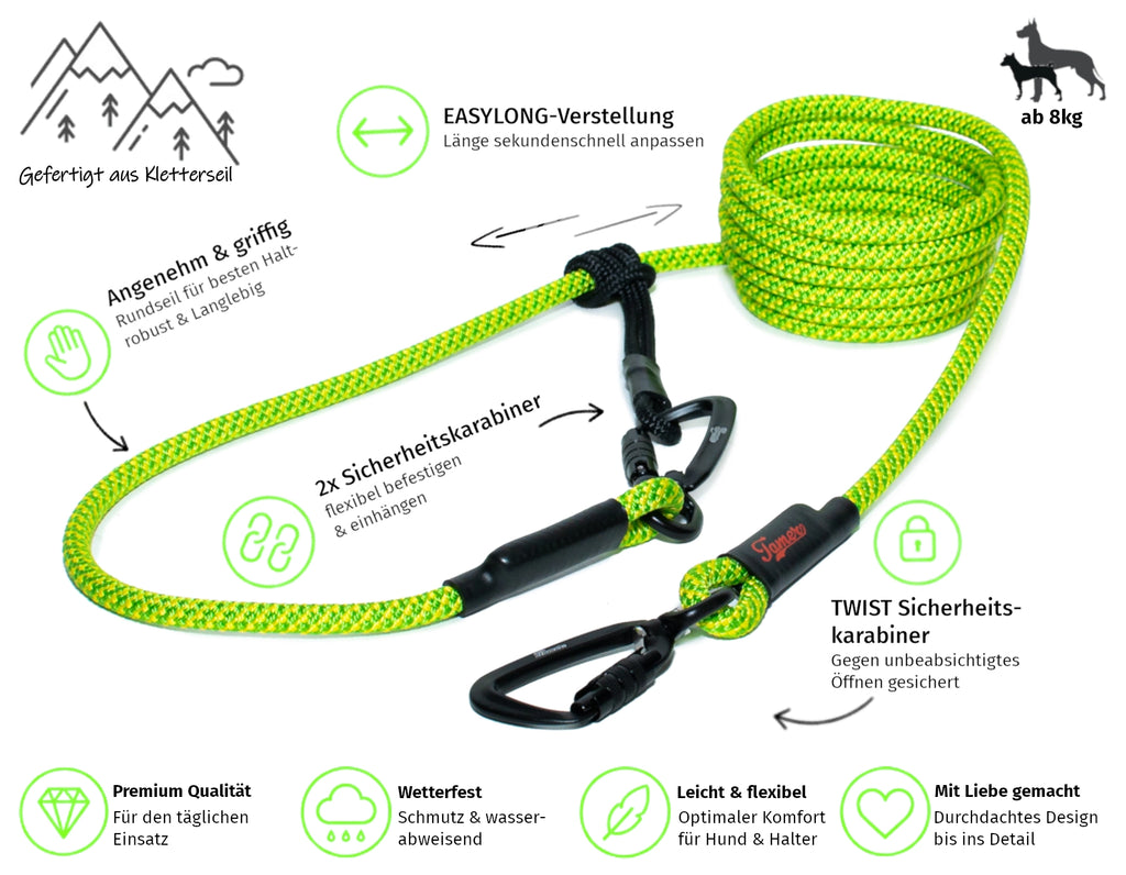 EASYLONG Hundeleine - M - TWIST Karabiner