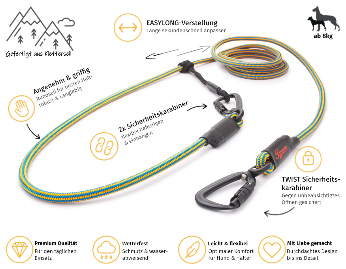 EASYLONG Hundeleine - M - TWIST Karabiner