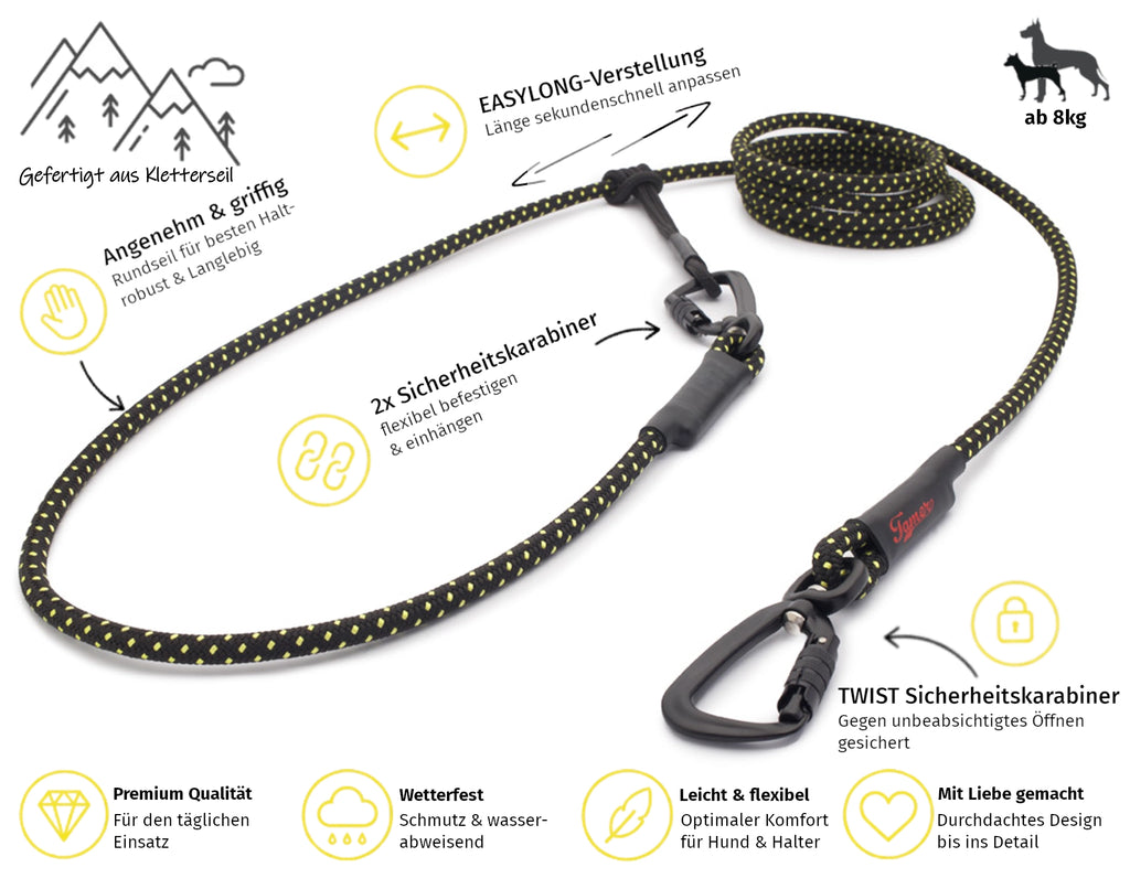 EASYLONG Hundeleine - M - TWIST Karabiner